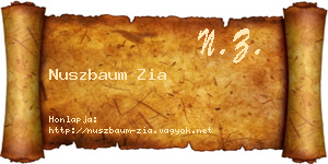 Nuszbaum Zia névjegykártya